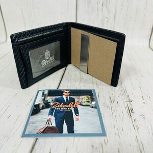 Zitahli Mens Slim Wallet Larger Capacity w/h 12 Slots RFID Blocking Carbon Blue